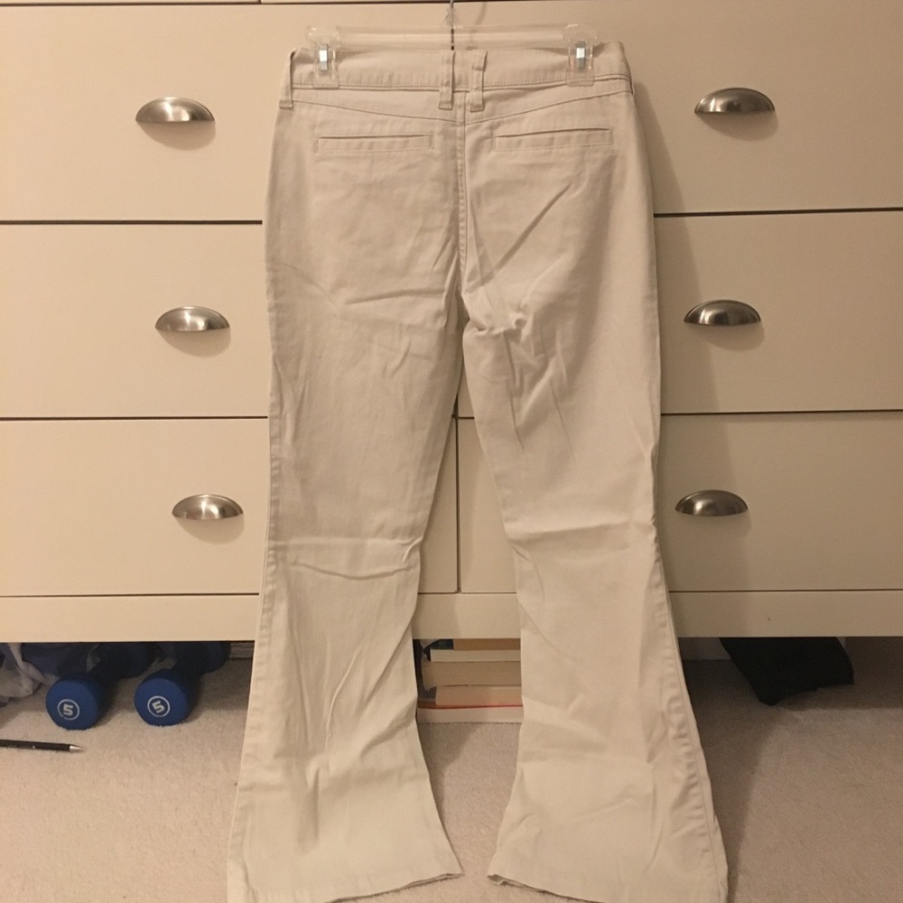 Khaki flared trouser pants